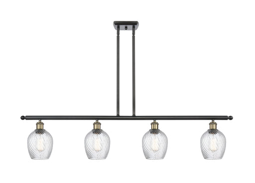Ballston Four Light Island Pendant Black Antique Brass