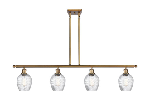 Ballston Four Light Island Pendant Brushed Brass