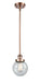 Innovations - 916-1S-AC-G204-6-LED - LED Mini Pendant - Ballston - Antique Copper