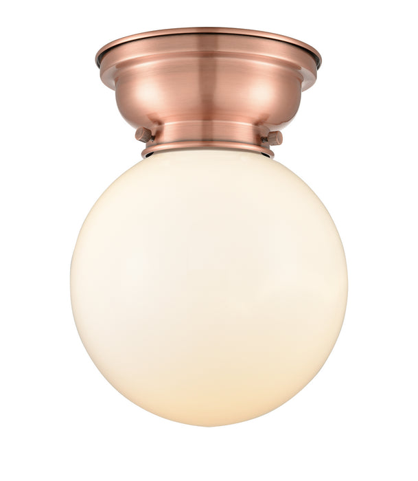 Innovations - 623-1F-AC-G201-8 - One Light Flush Mount - Aditi - Antique Copper