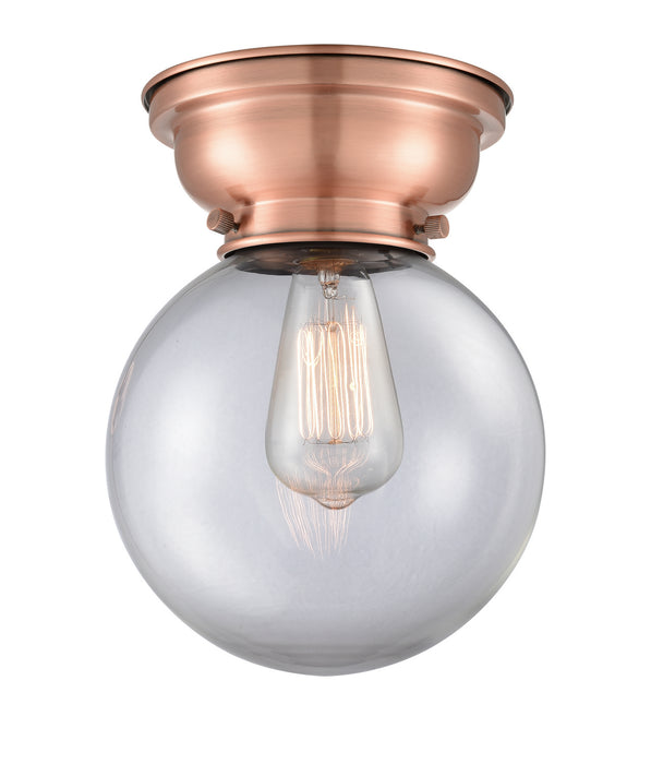 Innovations - 623-1F-AC-G202-8 - One Light Flush Mount - Aditi - Antique Copper