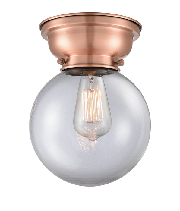 Innovations - 623-1F-AC-G202-8-LED - LED Flush Mount - Aditi - Antique Copper