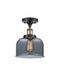 Innovations - 916-1C-BAB-G73 - One Light Semi-Flush Mount - Ballston - Black Antique Brass