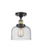 Innovations - 916-1C-BAB-G74 - One Light Semi-Flush Mount - Ballston - Black Antique Brass