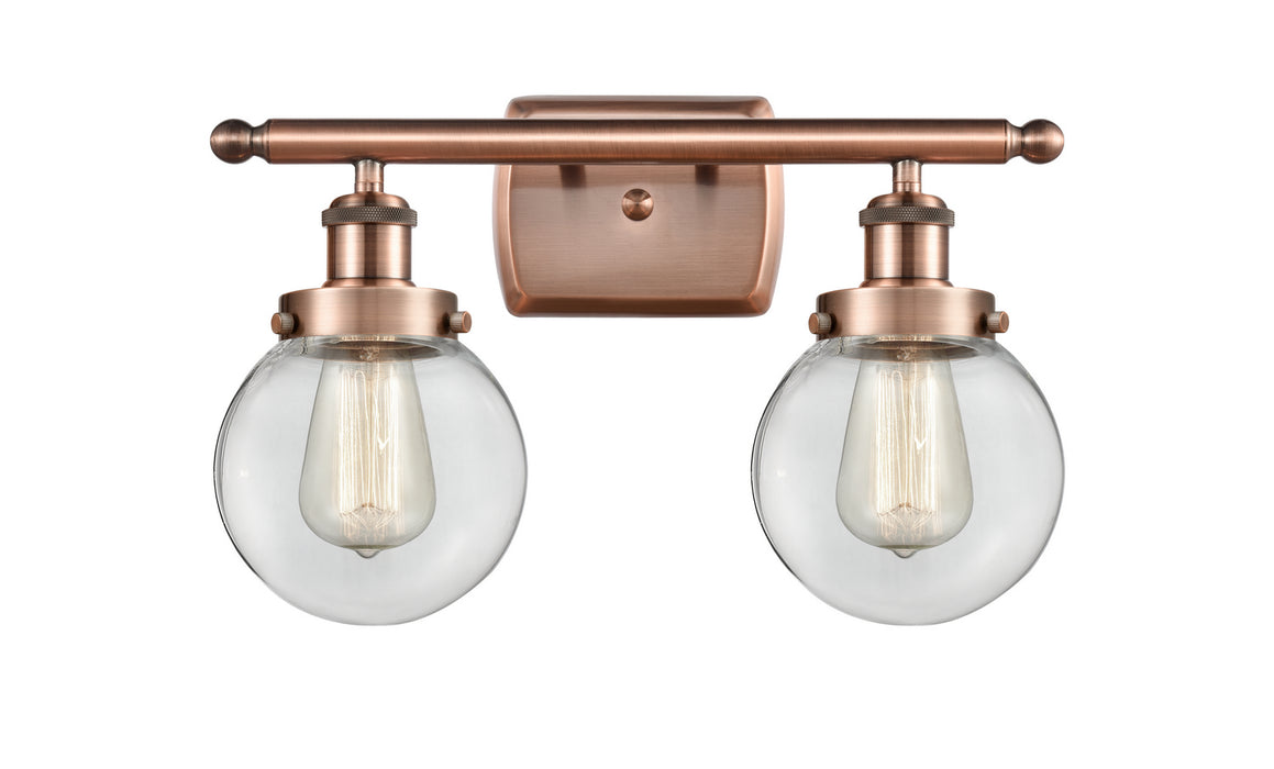 Innovations - 916-2W-AC-G202-6 - Two Light Bath Vanity - Ballston - Antique Copper