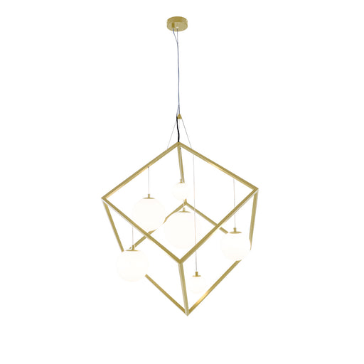 Justice Designs - FSN-4442-OPAL-BRSS - LED Pendant - Pixie - Brushed Brass