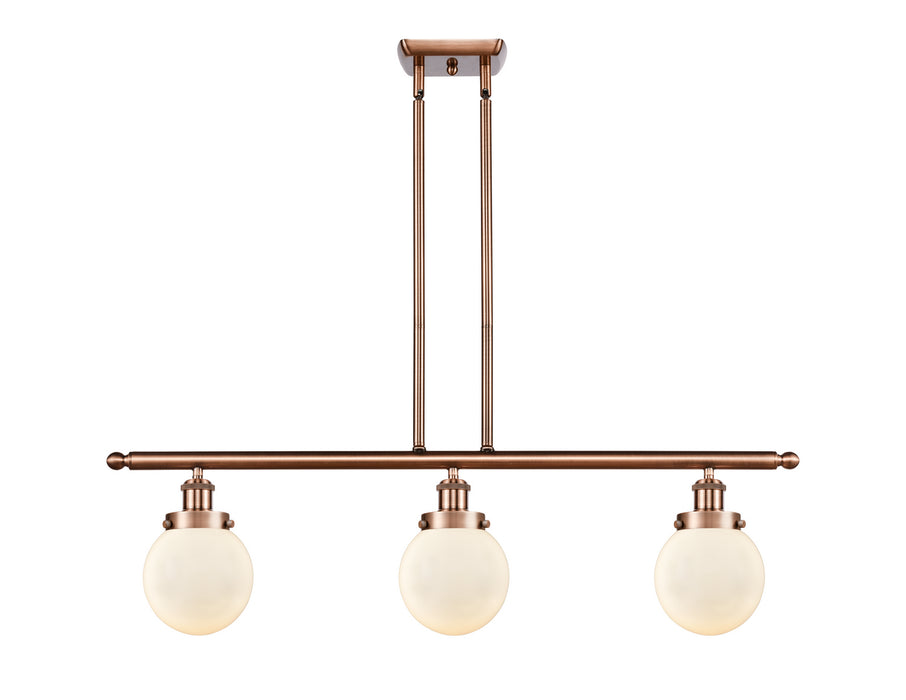 Innovations - 916-3I-AC-G201-6 - Three Light Island Pendant - Ballston - Antique Copper