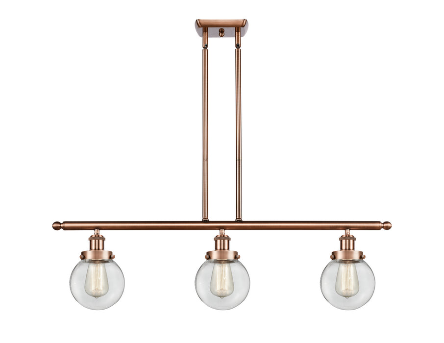 Innovations - 916-3I-AC-G202-6 - Three Light Island Pendant - Ballston - Antique Copper