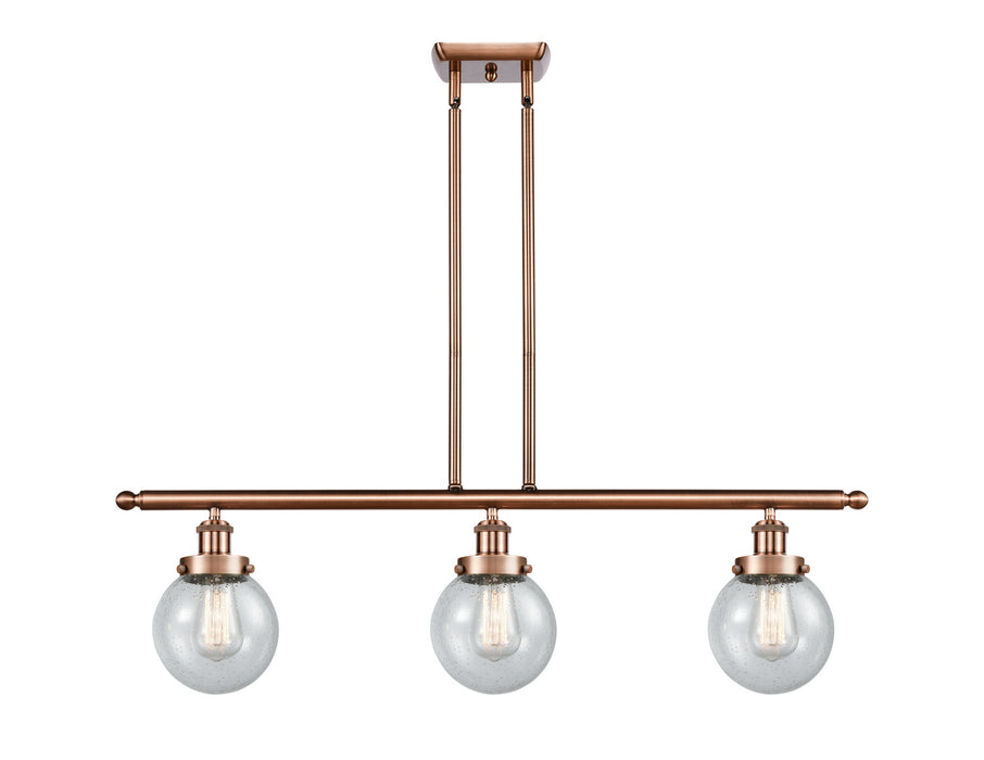 Innovations - 916-3I-AC-G204-6 - Three Light Island Pendant - Ballston - Antique Copper