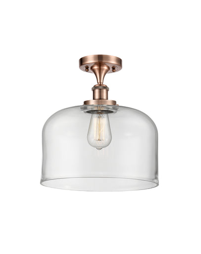 Ballston Urban One Light Semi-Flush Mount Antique Copper