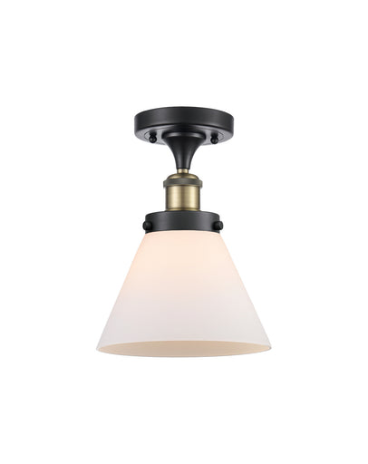 Ballston Urban One Light Semi-Flush Mount Black Antique Brass
