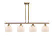 Innovations - 916-4I-BB-G71 - Four Light Island Pendant - Ballston - Brushed Brass