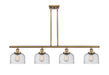 Innovations - 916-4I-BB-G74 - Four Light Island Pendant - Ballston - Brushed Brass
