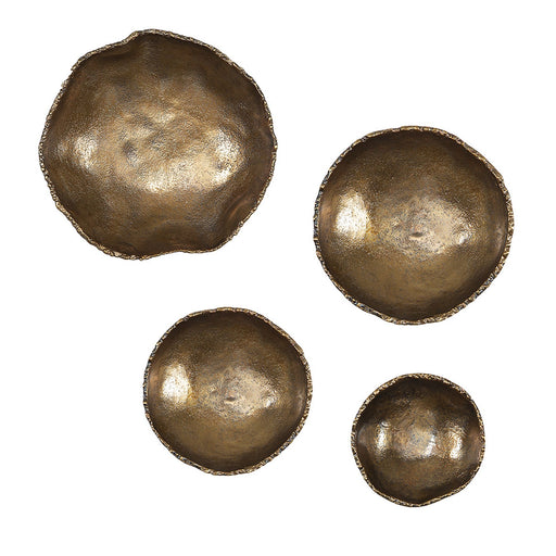 Uttermost - 04299 - Wall Bowls, S/4 - Lucky - Vintage Brass