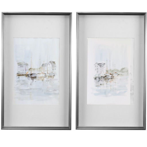 Uttermost - 33714 - Framed Prints - New England Port - Brushed Silver