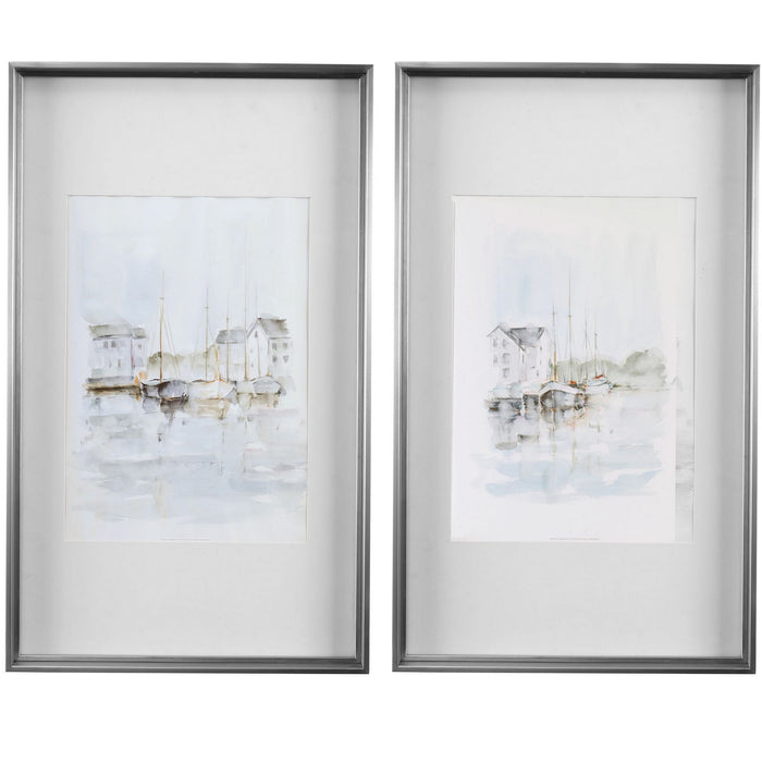 Uttermost - 33714 - Framed Prints - New England Port - Brushed Silver