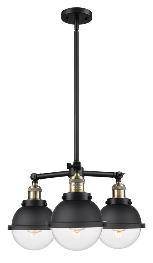 Innovations - 207-BAB-HFS-62-BK - Three Light Chandelier - Franklin Restoration - Matte Black