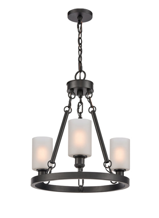 Innovations - 820-BK-G801 - Three Light Chandelier - Ballston - Matte Black