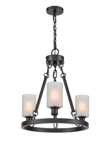 Ballston Three Light Chandelier Matte Black