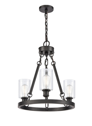 Ballston Three Light Chandelier Matte Black