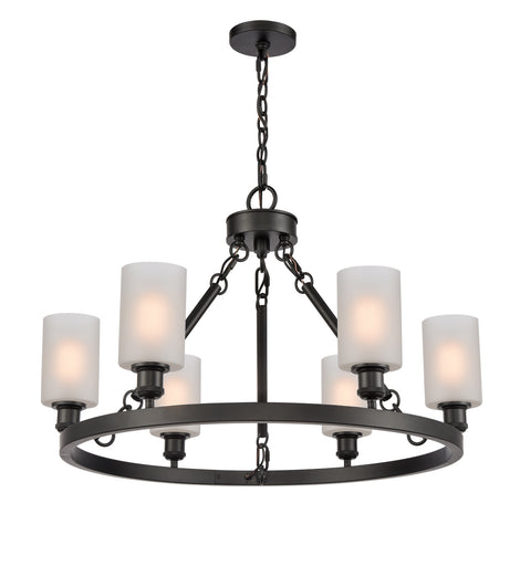 Ballston Six Light Chandelier Matte Black