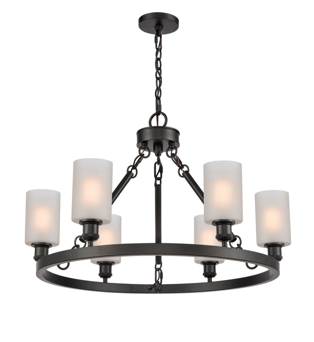 Innovations - 830-BK-G801 - Six Light Chandelier - Ballston - Matte Black