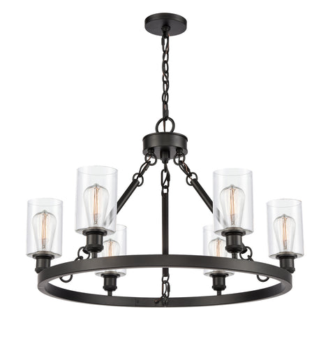Ballston Six Light Chandelier Matte Black