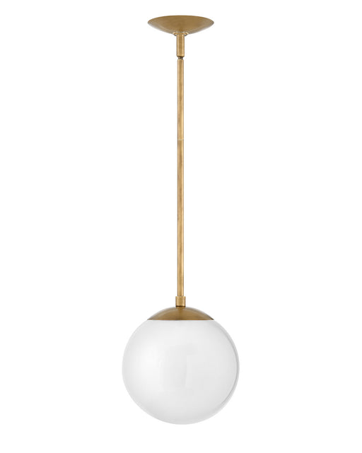 Hinkley - 3747HB-WH - One Light Pendant - Warby - Heritage Brass