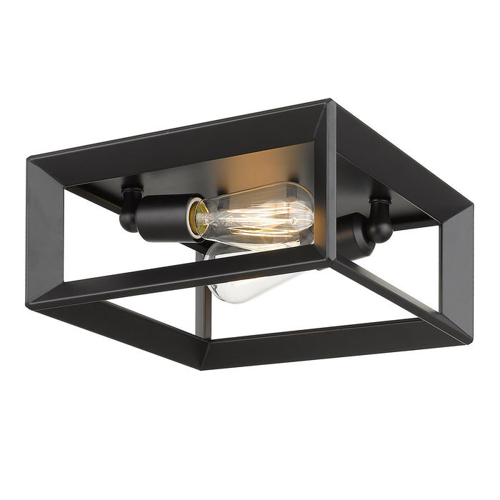 Golden - 2073-FM BLK - Two Light Flush Mount - Matte Black