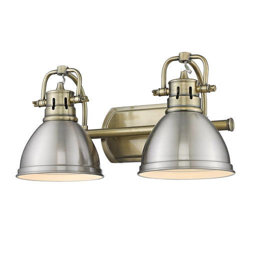 Golden - 3602-BA2 AB-PW - Two Light Bath Vanity - Duncan AB - Aged Brass