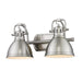 Golden - 3602-BA2 PW-PW - Two Light Bath Vanity - Pewter