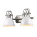 Golden - 3602-BA2 PW-WH - Two Light Bath Vanity - Pewter