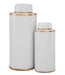 Currey and Company - 1200-0414 - Canister Set of 2 - Ivory - White/Antique Brass