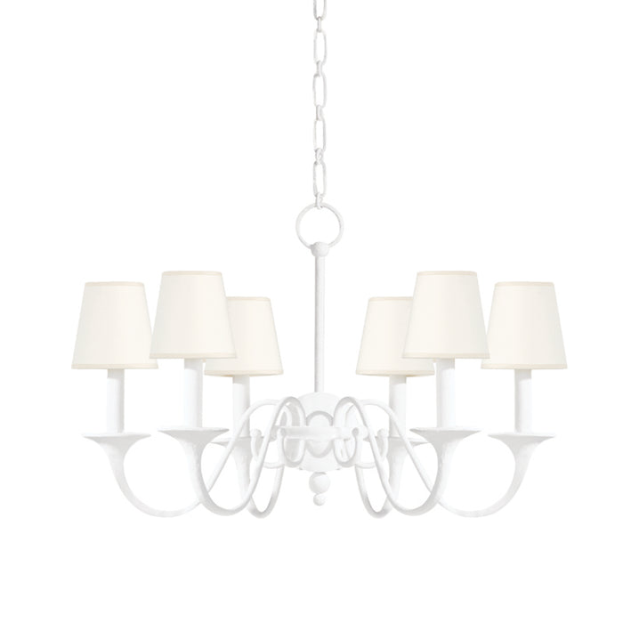 Hudson Valley - MDS432-WP - Six Light Chandelier - Windsor - White Plaster