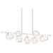 DVI Lighting - DVP20805SN+GR-CL - Nine Light Linear Pendant - Ocean Drive - Satin Nickel and Graphite with Clear Glass