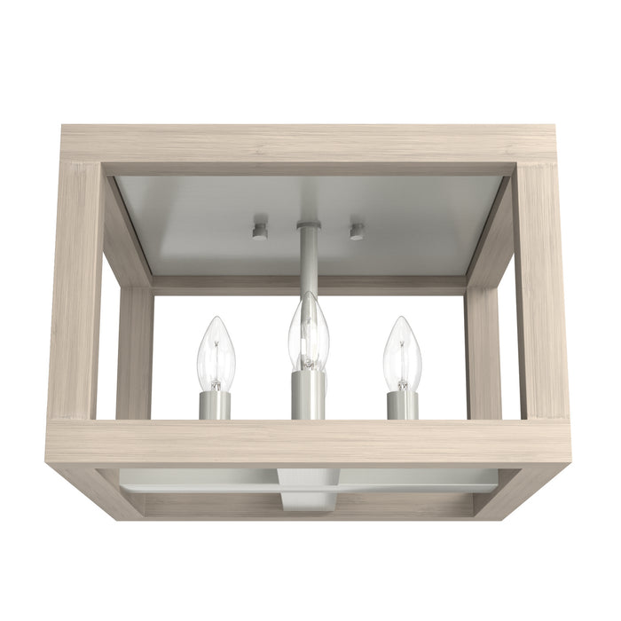 Hunter - 19089 - Four Light Flush Mount - Squire Manor - Brushed Nickel
