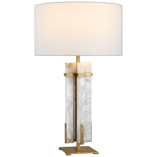 Visual Comfort - S 3910HAB/ALB-L - LED Table Lamp - Malik - Hand-Rubbed Antique Brass and Alabaster