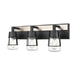 DVI Lighting - DVP44443EB+SN-CL - Three Light Vanity - Lake of the Woods - Ebony and Satin Nickel with Clear Glass