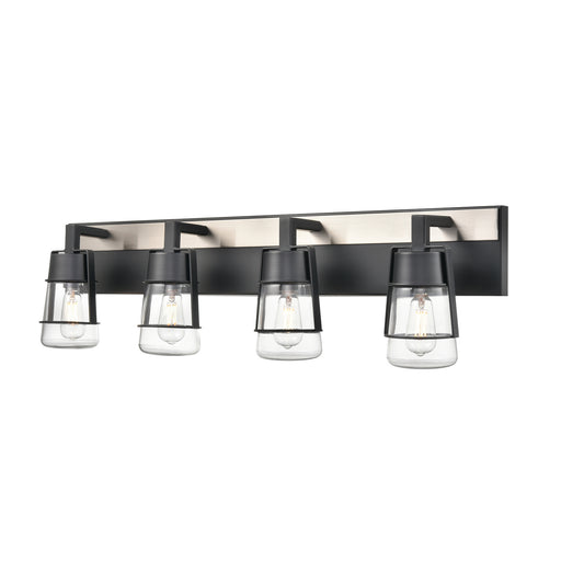 DVI Lighting - DVP44444EB+SN-CL - Four Light Vanity - Lake Of The Woods - Ebony and Satin Nickel with Clear Glass