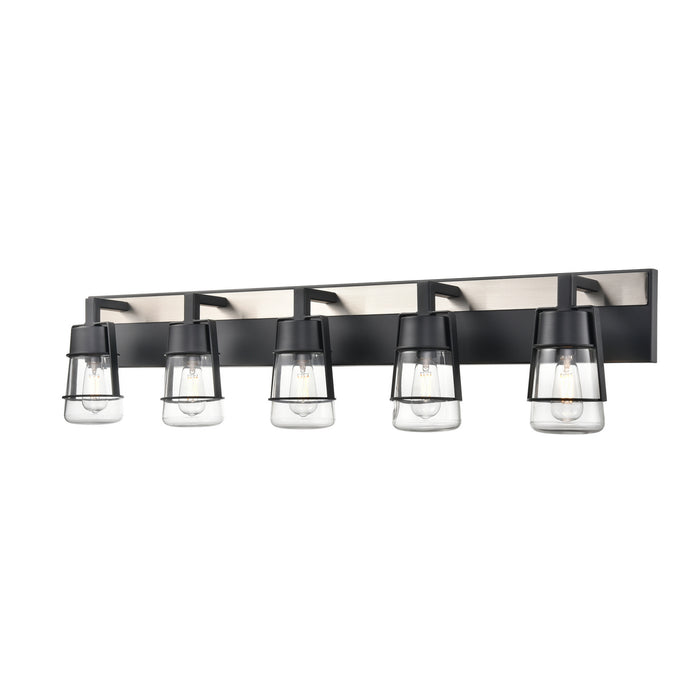 DVI Lighting - DVP44455EB+SN-CL - Five Light Vanity - Lake Of The Woods - Ebony and Satin Nickel with Clear Glass