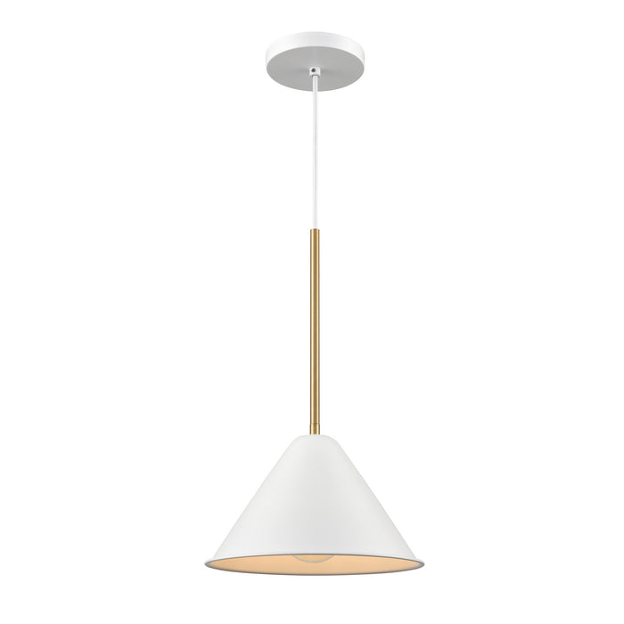 DVI Lighting - DVP46110MW+BR - One Light Pendant - Lily - Matte White and Brass