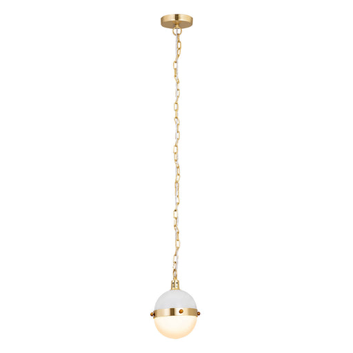 ELK Home - 14534/1 - One Light Mini Pendant - Harmelin - Satin Brass, White