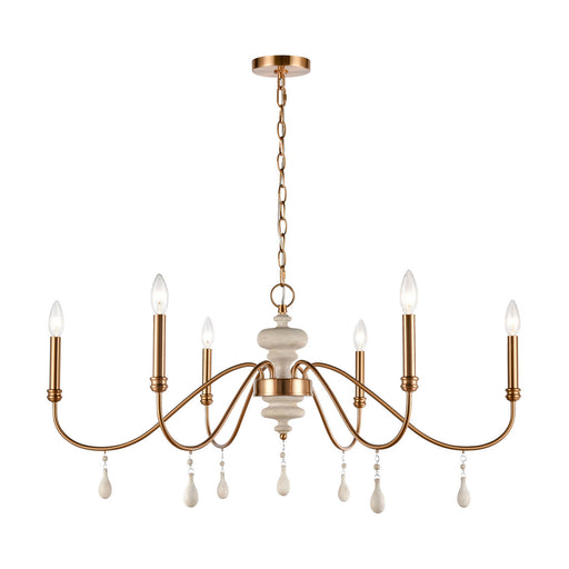 ELK Home - H018-7253 - Six Light Chandelier - French Connection - Satin Brass