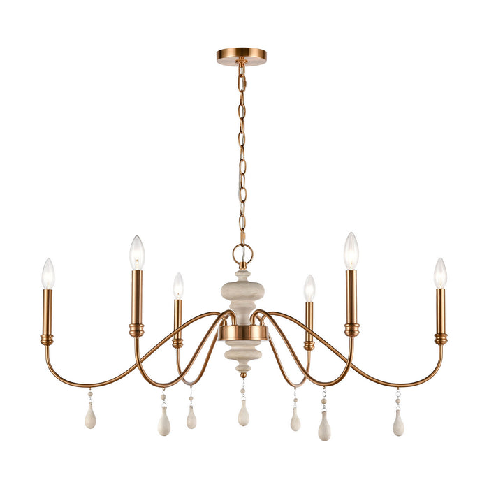 ELK Home - H018-7253 - Six Light Chandelier - French Connection - Satin Brass