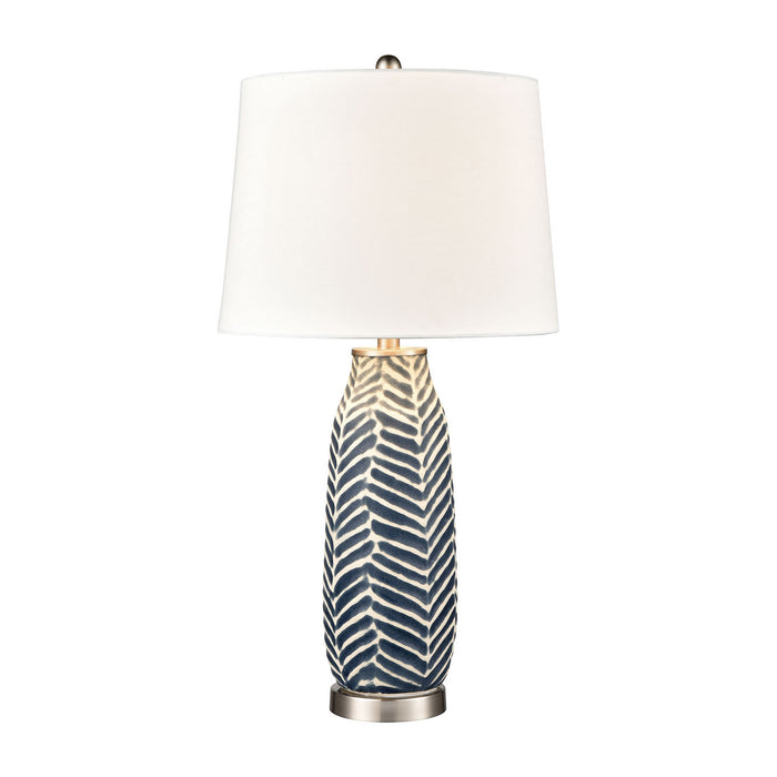 ELK Home - S0019-8035 - One Light Table Lamp - Bynum - Etched Navy, White, Satin Nickel