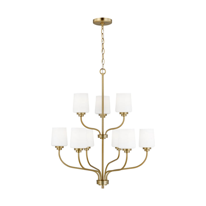 Generation Lighting - 3102809-848 - Nine Light Chandelier - Windom - Satin Brass