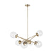 Generation Lighting - 3182706-848 - Six Light Chandelier - Tierney - Satin Brass