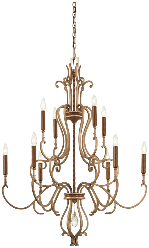 Metropolitan - N6558-690 - Ten Light Chandelier - Magnolia Manor - Pale Gold W/ Distressed Bronze