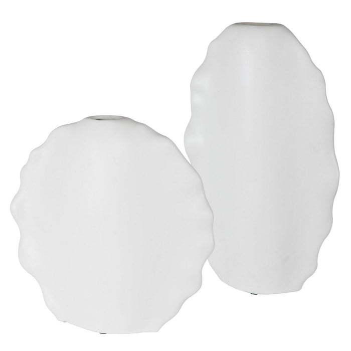 Uttermost - 17963 - Vases, S/2 - Ruffled - Matte White