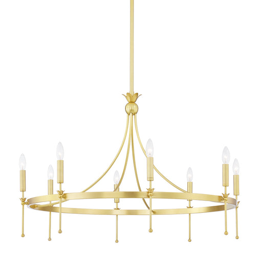 Hudson Valley - 4338-AGB - Eight Light Chandelier - Gates - Aged Brass